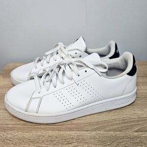 Adidas Advantage Sneaker Cloudfoam White PU Leather Mens Shoes Sz 10